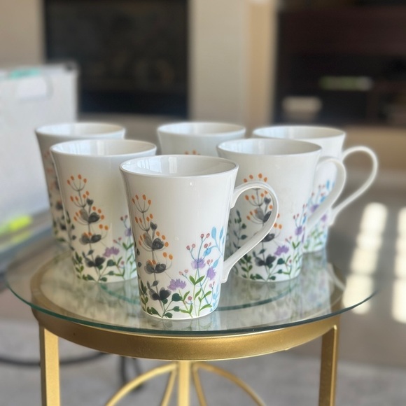 Mikasa Tivoli Garden Bone China Mug Set – Botanical Leaf Pattern (Set of 6) - Picture 3 of 5